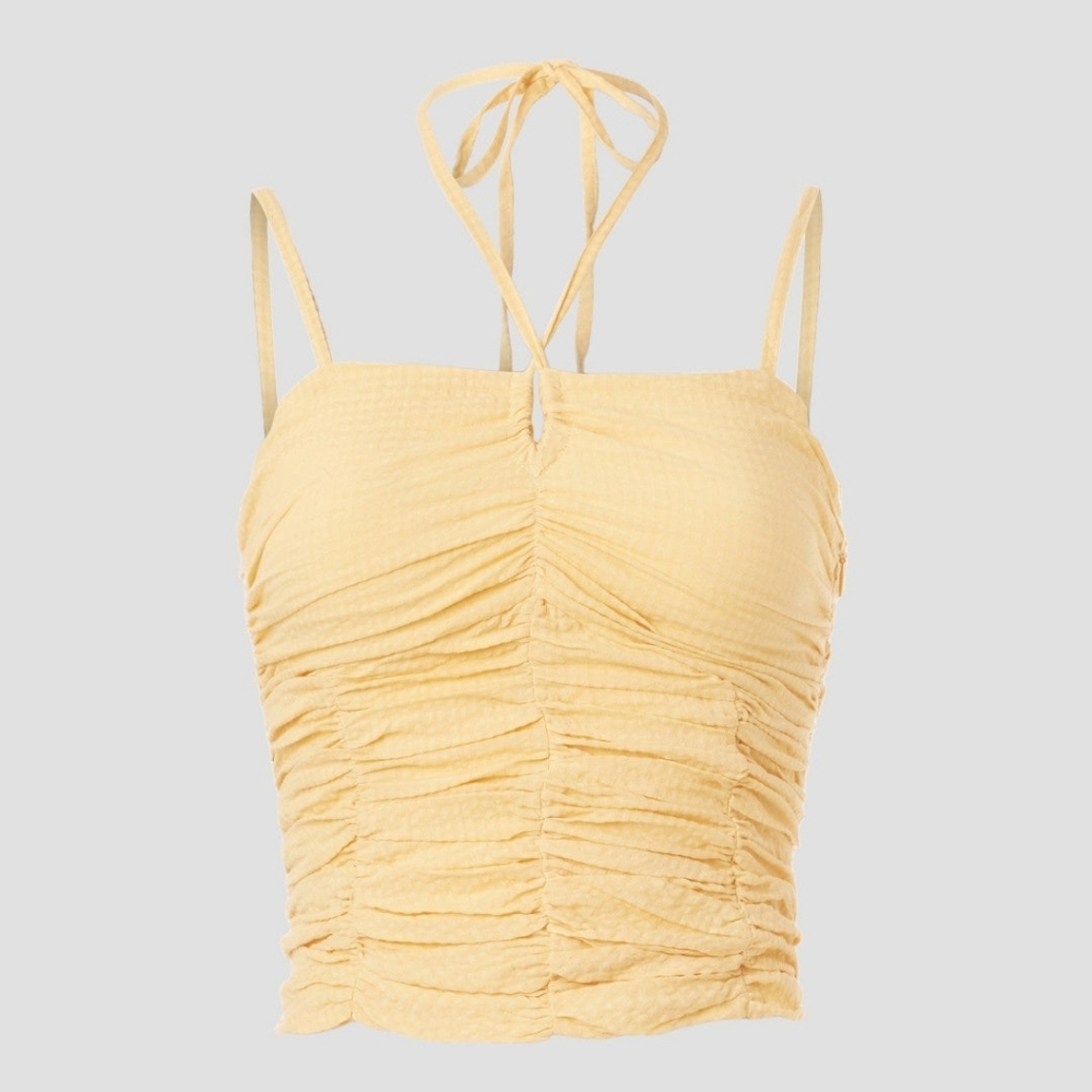 YERSE Tami Top Sleeveless Halter Neck Side Zipper Closure Size L